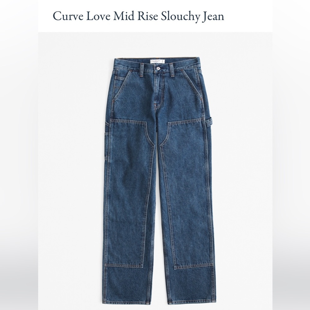 Brand New Abercrombie & Fitch Curve Love Mid Rise Slouchy Jeans 26short